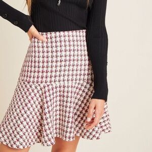 NWT Anthropologie Maeve Bobbie Plaid Flounced Mini Skirt